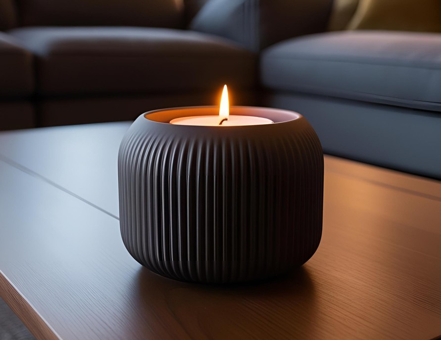Minimalist Design Tealight Holder – commercial STL model for 3D printing by Deltaprints