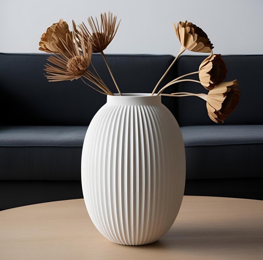 Modern Ribbed Bulbous Design Vase commercial STL file Vases by Deltaprints