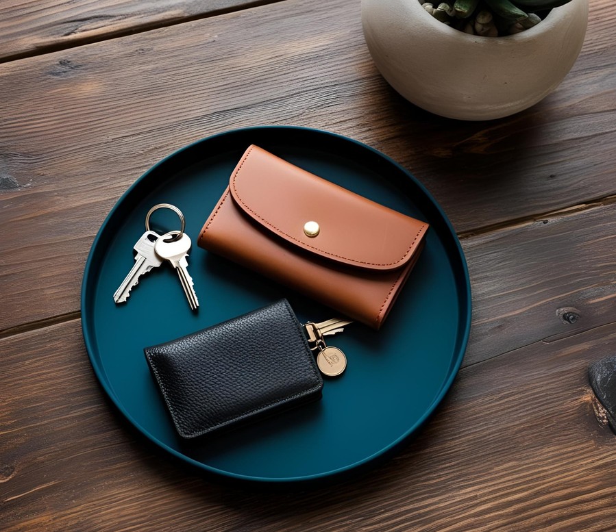 Modern Minimalist Round Key & Wallet Tray commercial STL file Trays for Keys & Coins by Deltaprints
