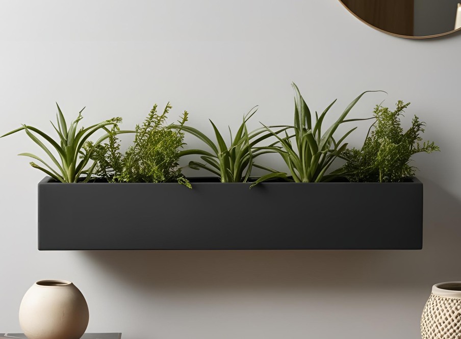 Modern, Minimalist Wall-Mounted Rectangular Planter – commercial STL model for 3D printing by Deltaprints