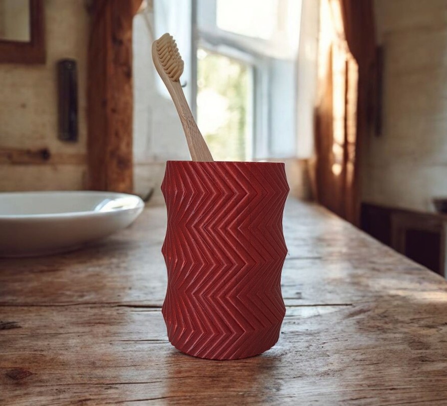 Ribbed Pencilholder or Toothbrush Cup „Rolling Gear“ commercial STL file Desk Accessories by Deltaprints