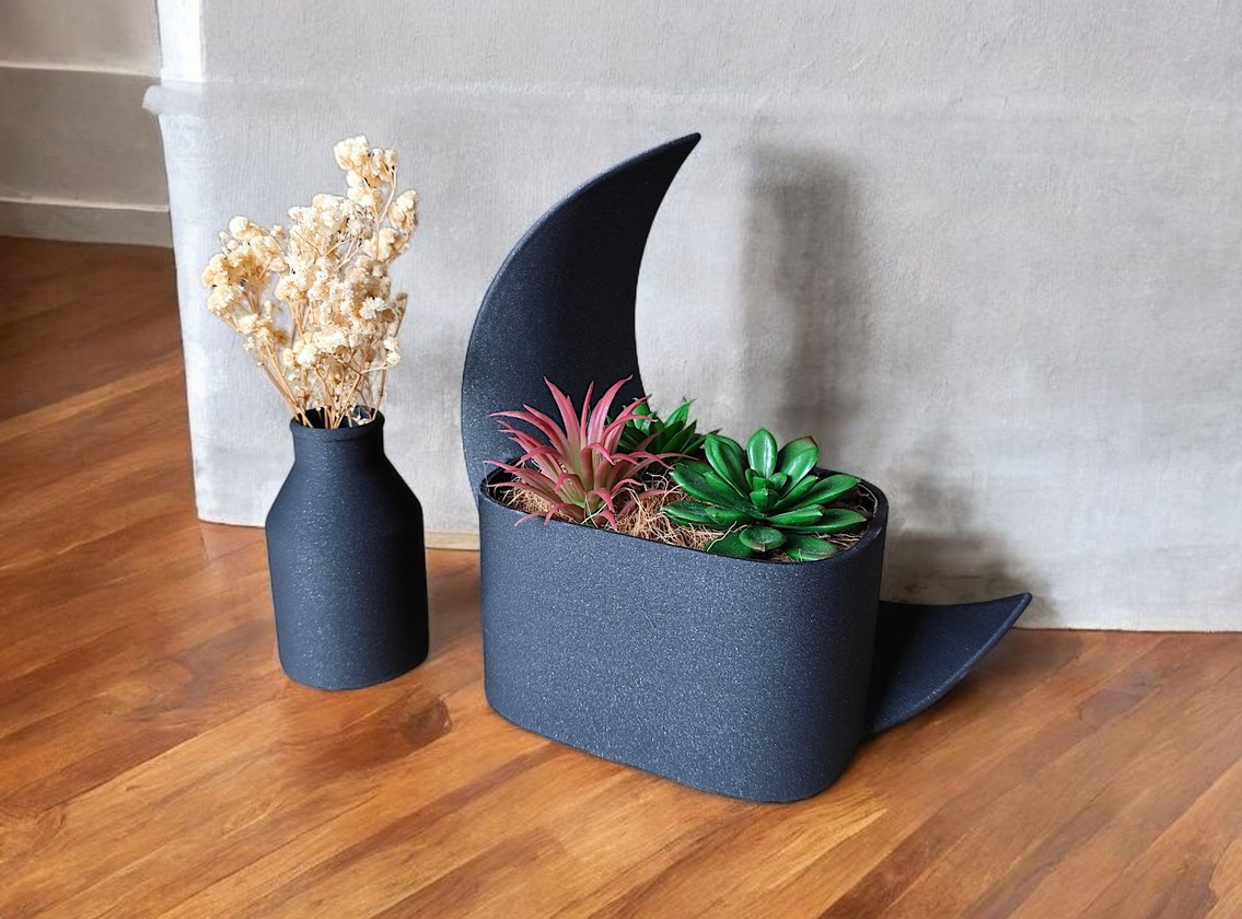 Crescent Decorative Object, Planter and Vase, Vessel commercial STL file Plants & Planters by Deltaprints