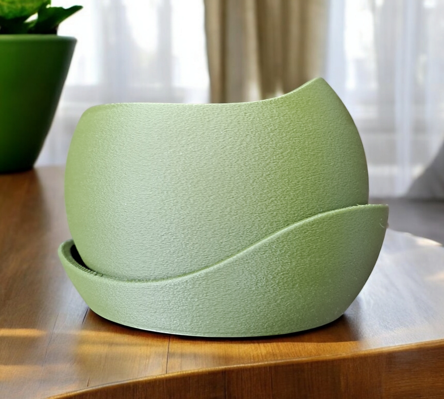 Shark Skin Plant Pot With Saucer commercial STL file Plants & Planters by Deltaprints