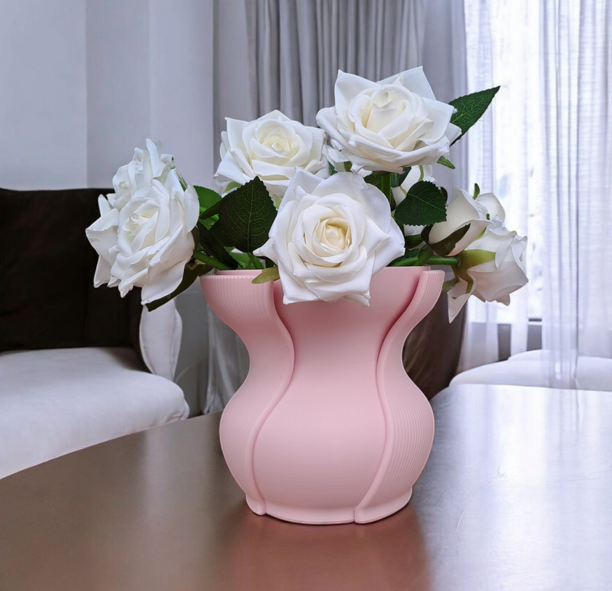 Ribbed Design Vase „Aera“ – commercial STL model for 3D printing by Deltaprints