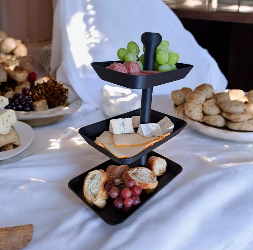 Three Tier Serving Tray – Snack Etagere – commercial STL model for 3D printing by Deltaprints