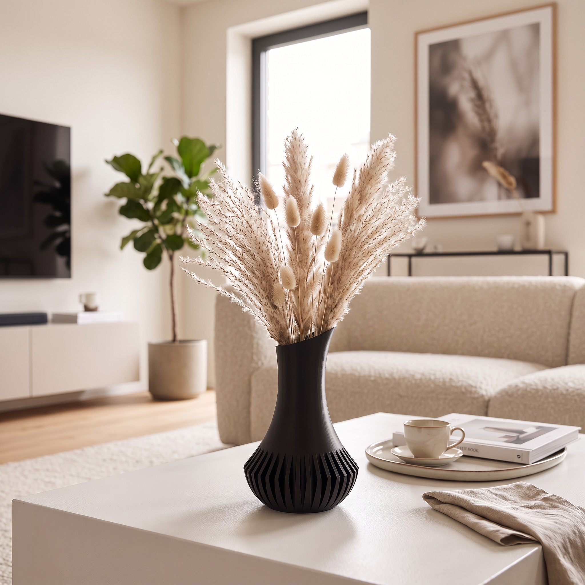 Modern minimalist vase „Veluna“ 3D print product image 4 by Deltaprints