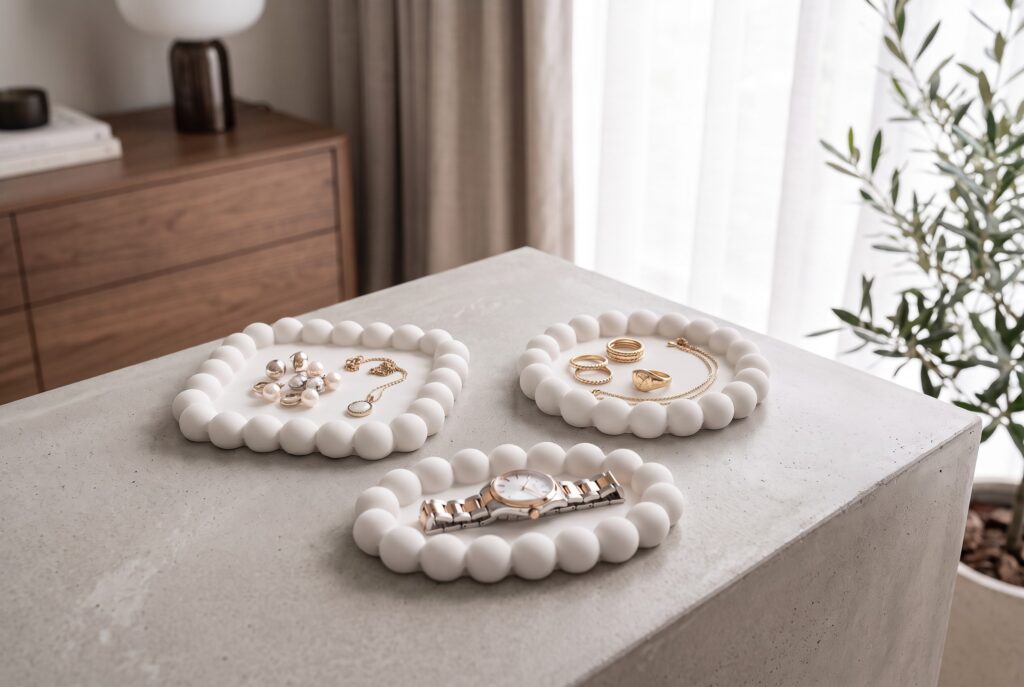 Bubble jewelry tray set – commercial STL model for 3D printing by Deltaprints