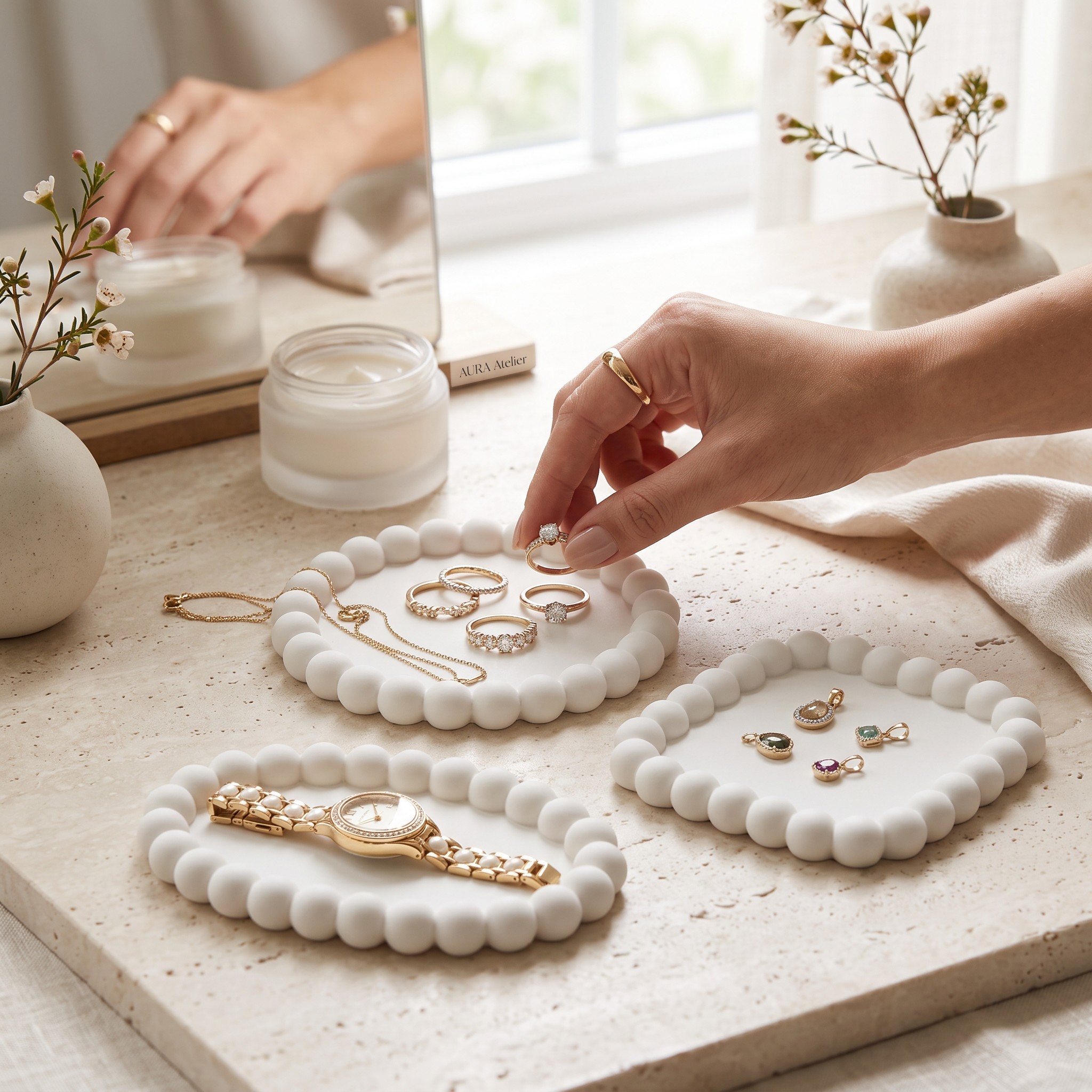 Bubble jewelry tray set 3D print product image 2 by Deltaprints