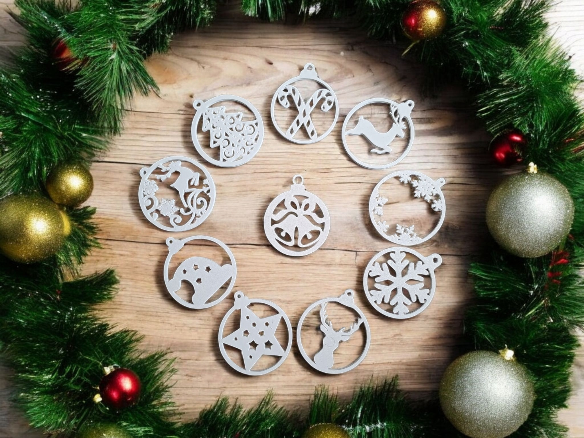 10 Piece Christmas Tree- Ornament Hanger Set 3D print product image 2 by Deltaprints