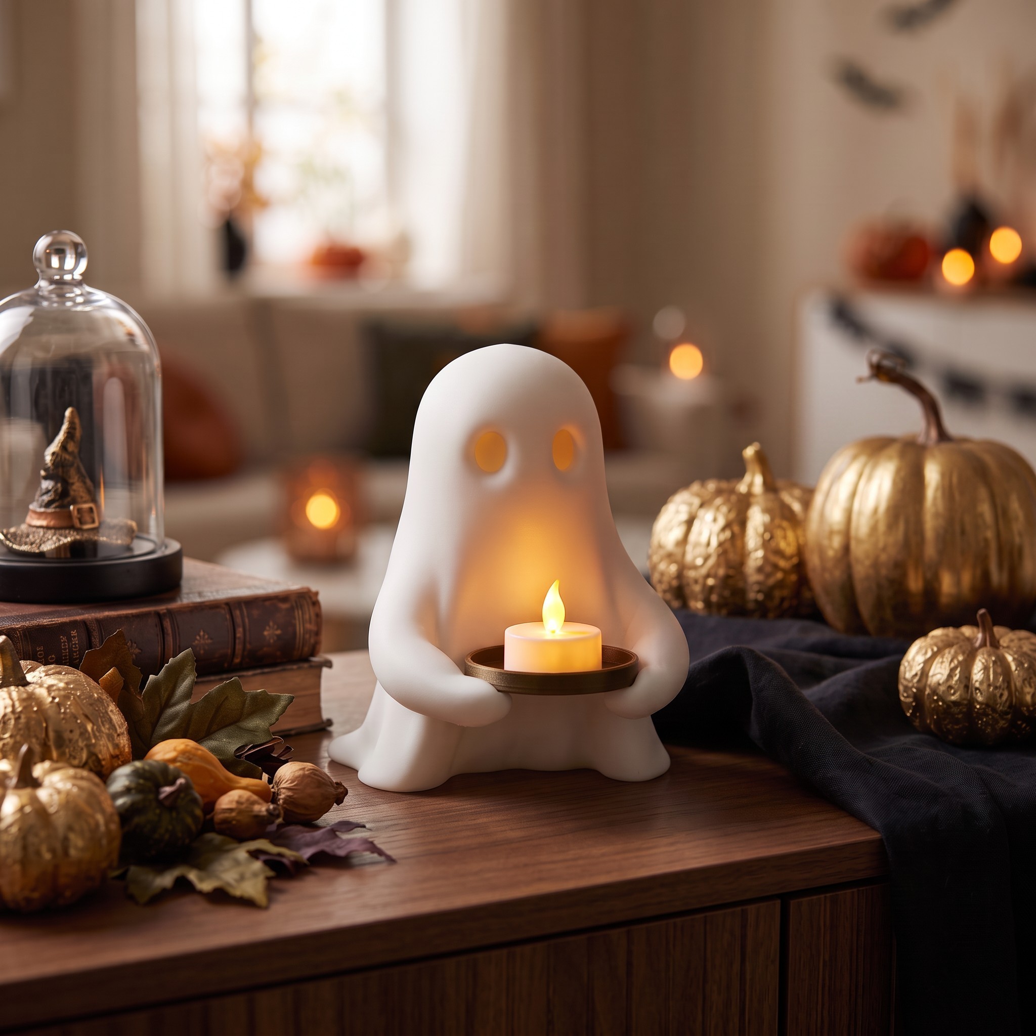 Halloween Ghost with LED Candle Tray 3D print product image 2 by Deltaprints