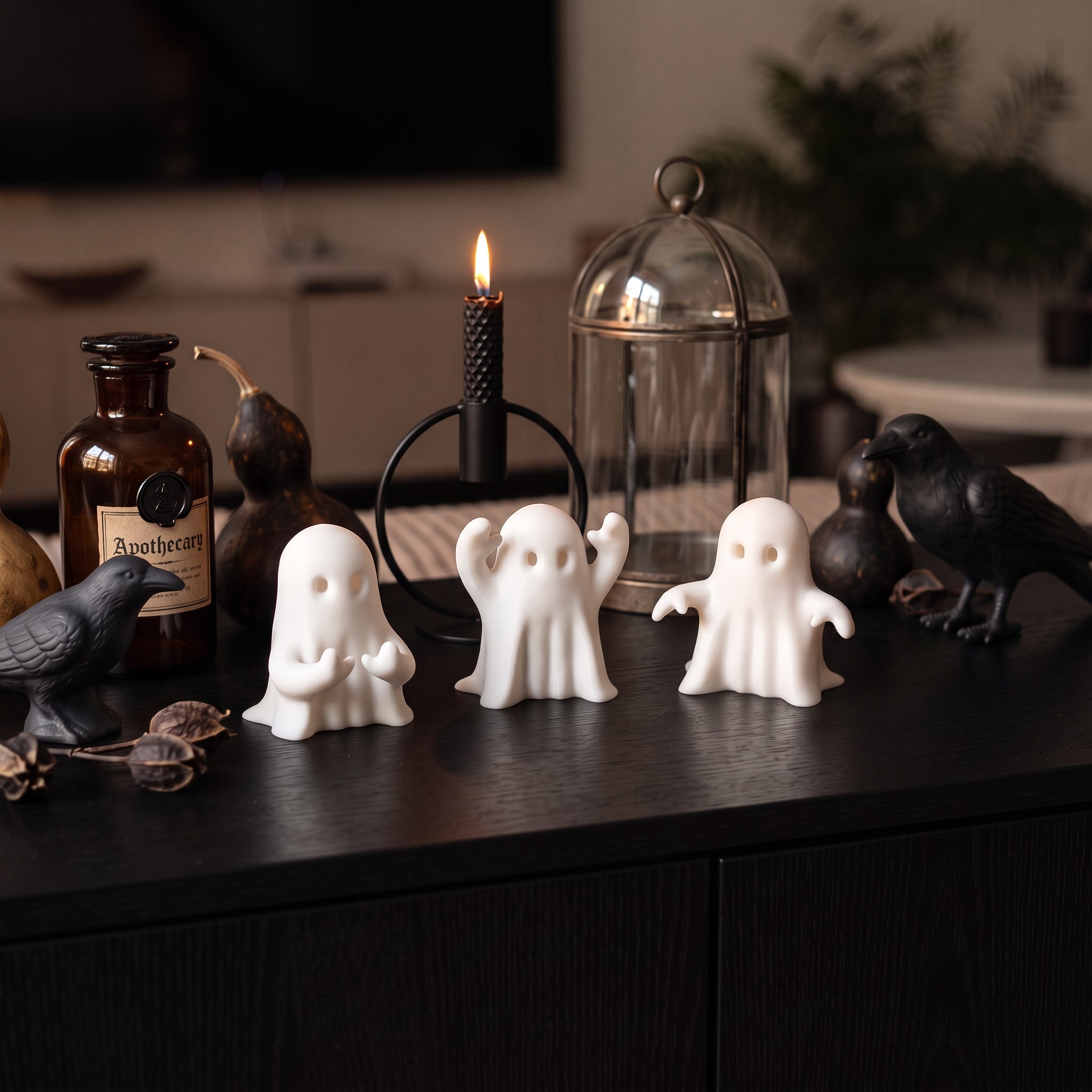 Three little Halloween ghosts 3D print product image 4 by Deltaprints