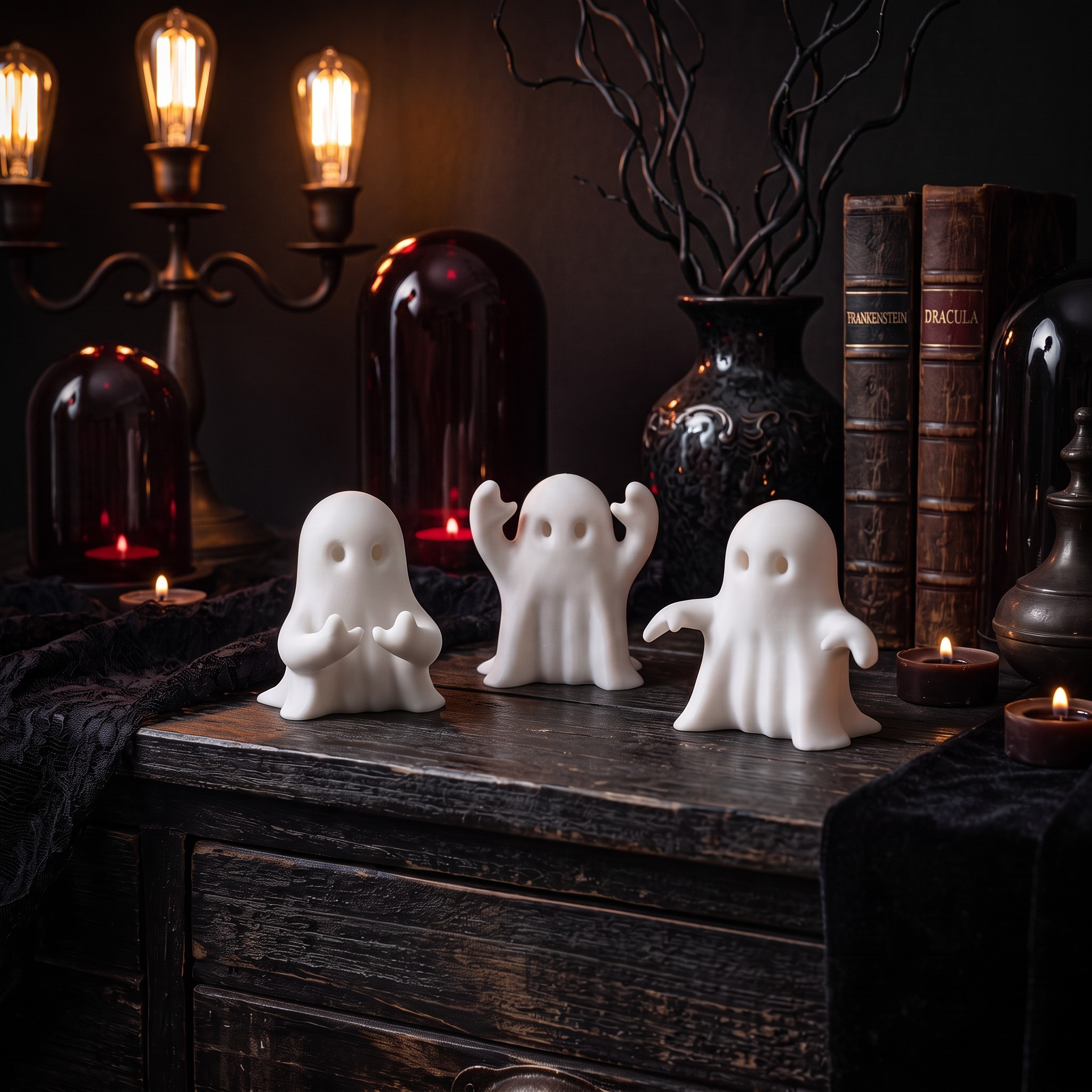 Three little Halloween ghosts 3D print product image 2 by Deltaprints