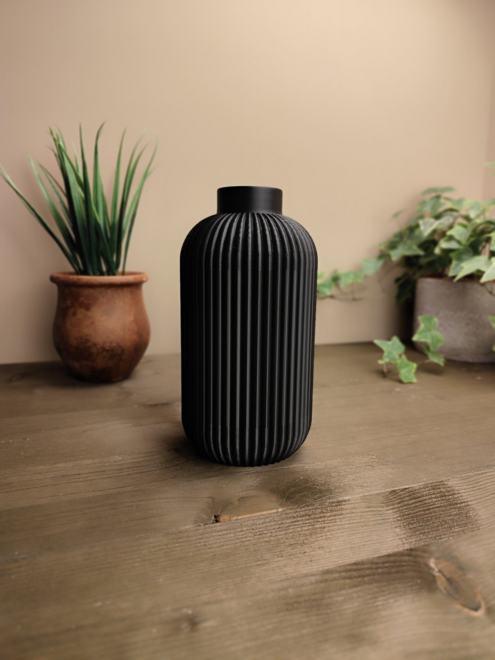 Modern design ribbed vase 3D print product image 4 by Deltaprints