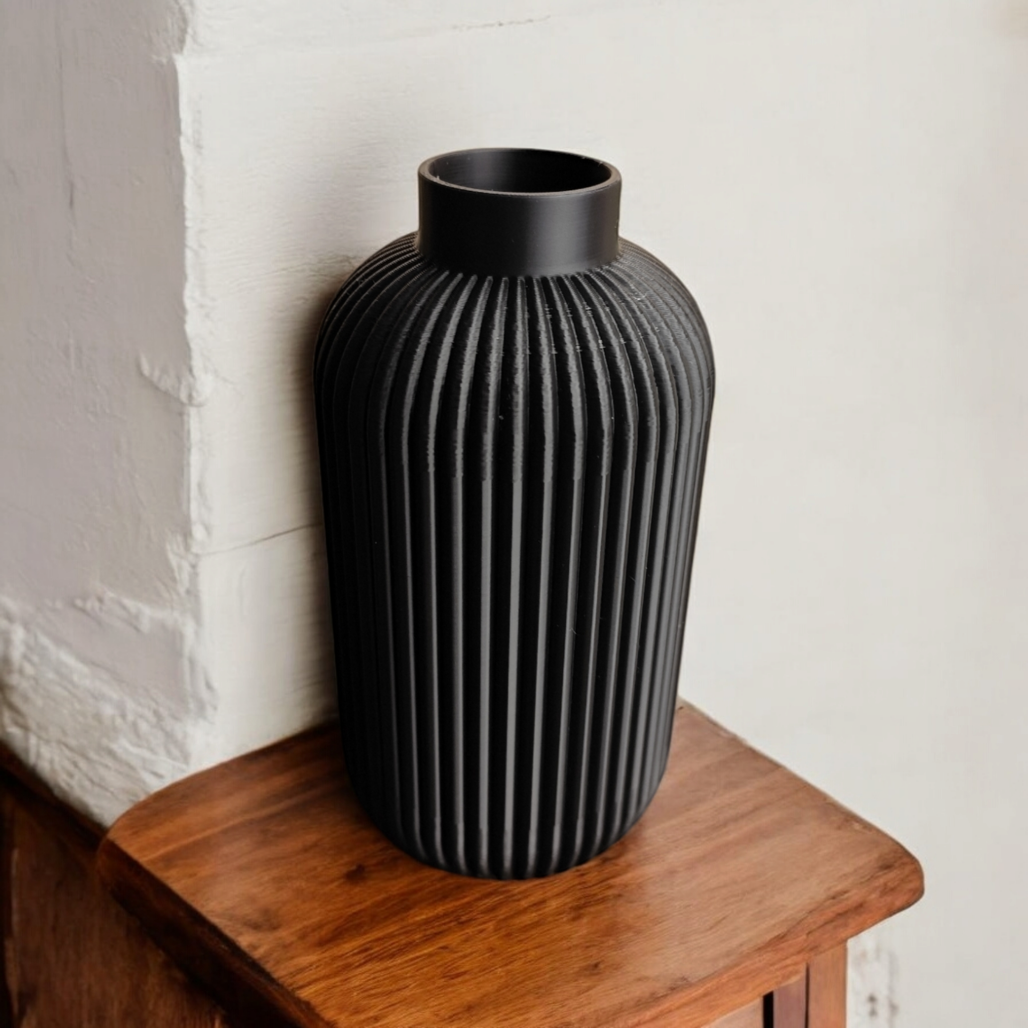 Modern design ribbed vase 3D print product image 2 by Deltaprints