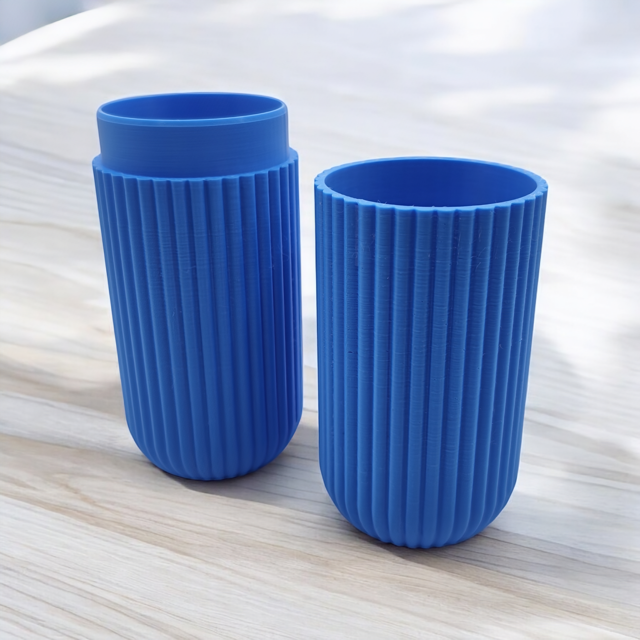 Ribbed Toothbrush and Toothpaste Travel Case 3D print product image 2 by Deltaprints