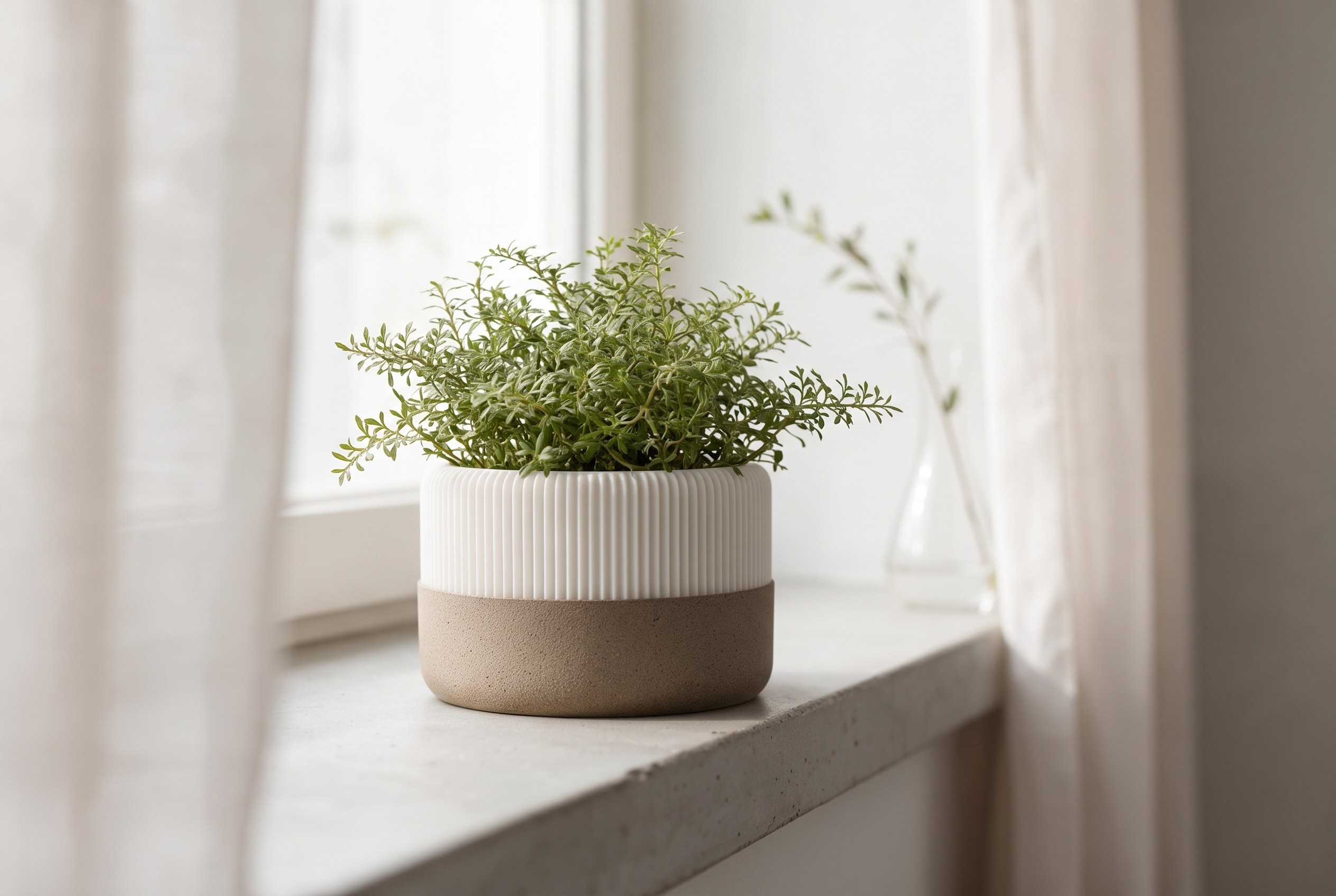 Modern planter with drip tray – commercial STL model for 3D printing by Deltaprints