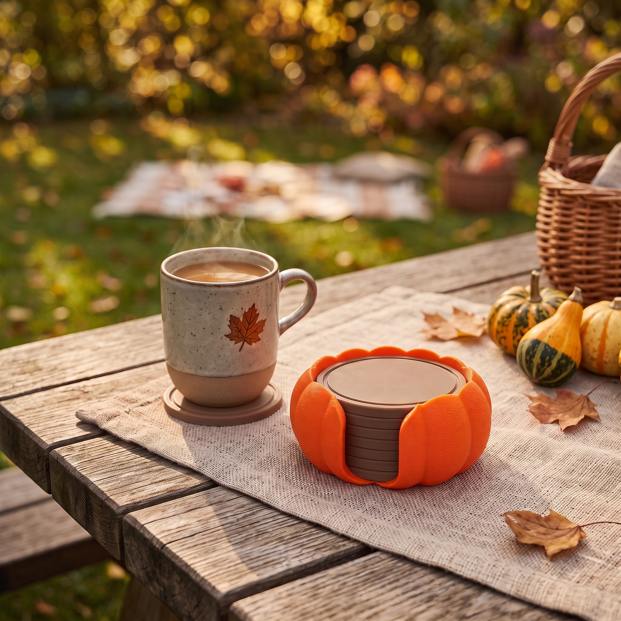 Pumpkin coaster set with endless possibilities 3D print product image 4 by Deltaprints
