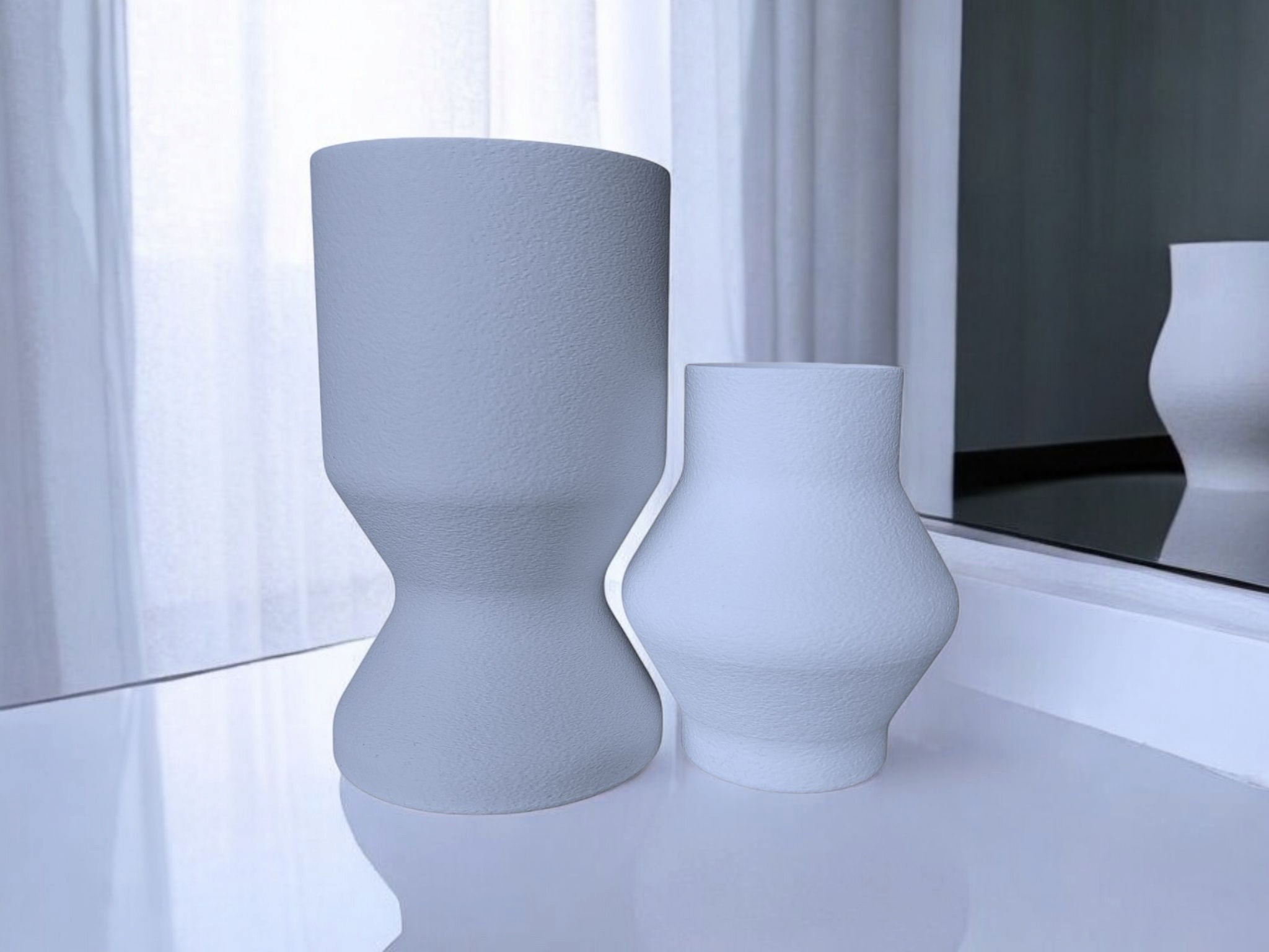 Minimalist Vase Set „Interlocking Two“ 3D print product image 4 by Deltaprints