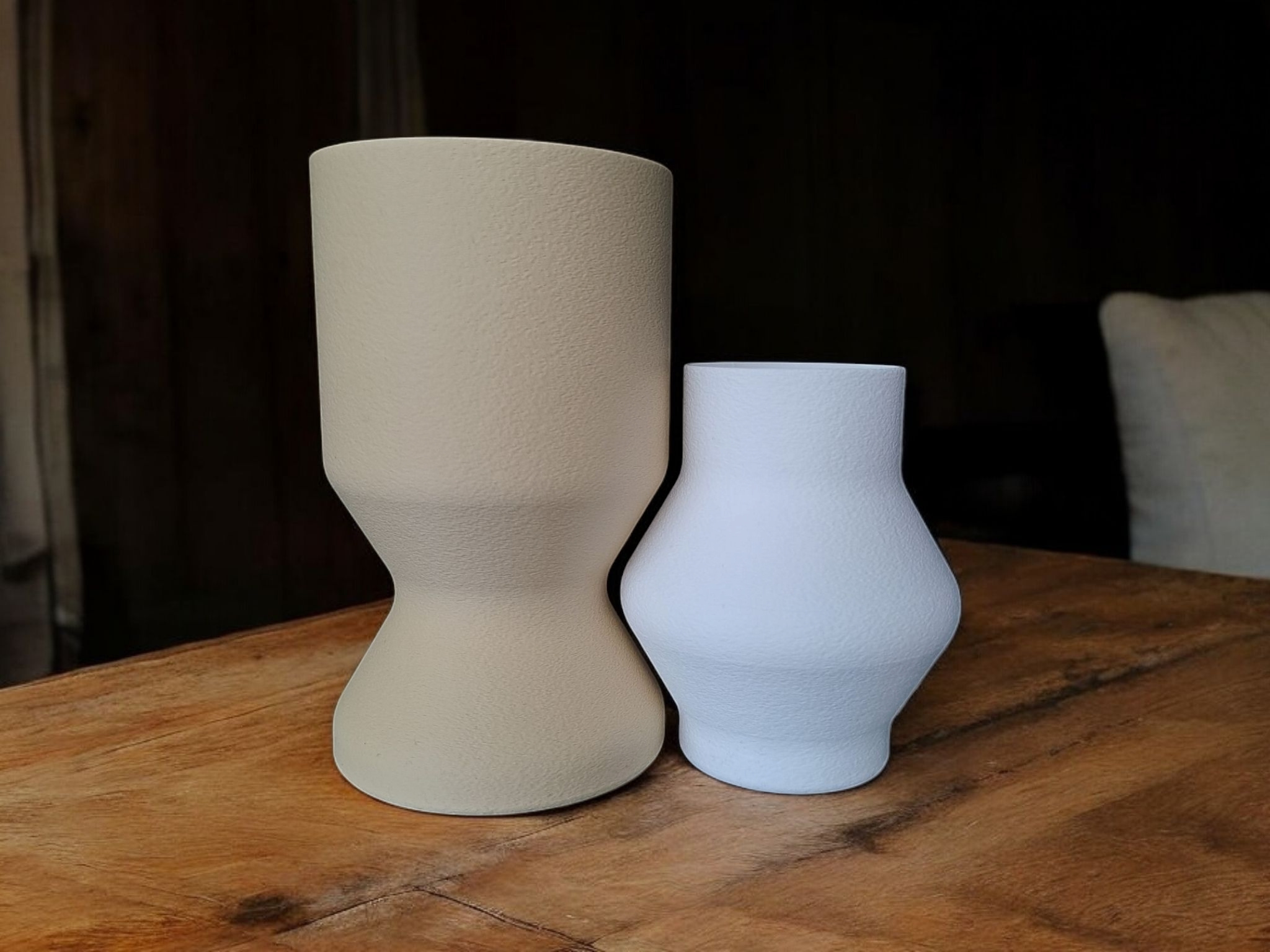 Minimalist Vase Set „Interlocking Two“ 3D print product image 2 by Deltaprints