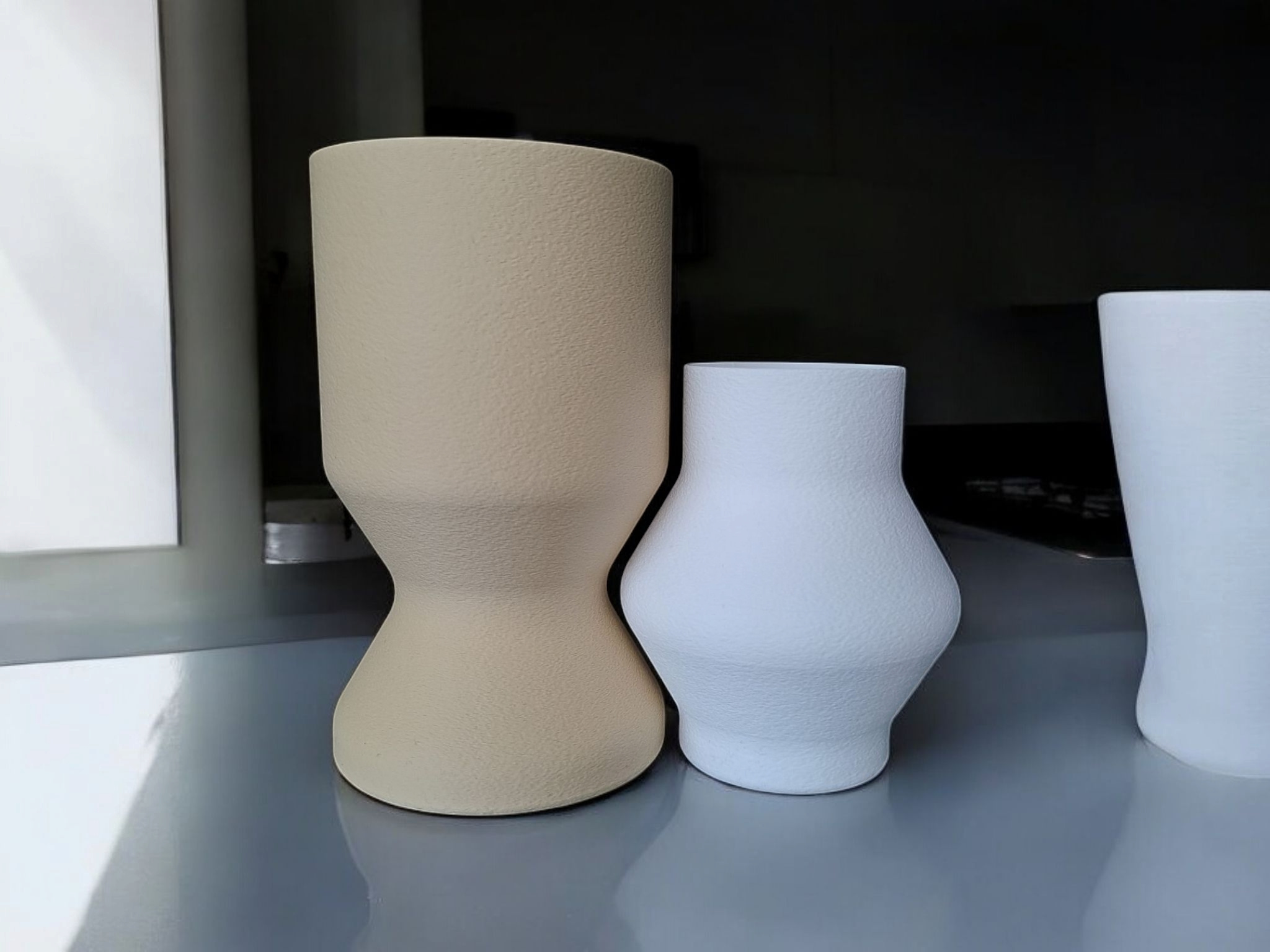 Minimalist Vase Set „Interlocking Two“ 3D print product image 3 by Deltaprints