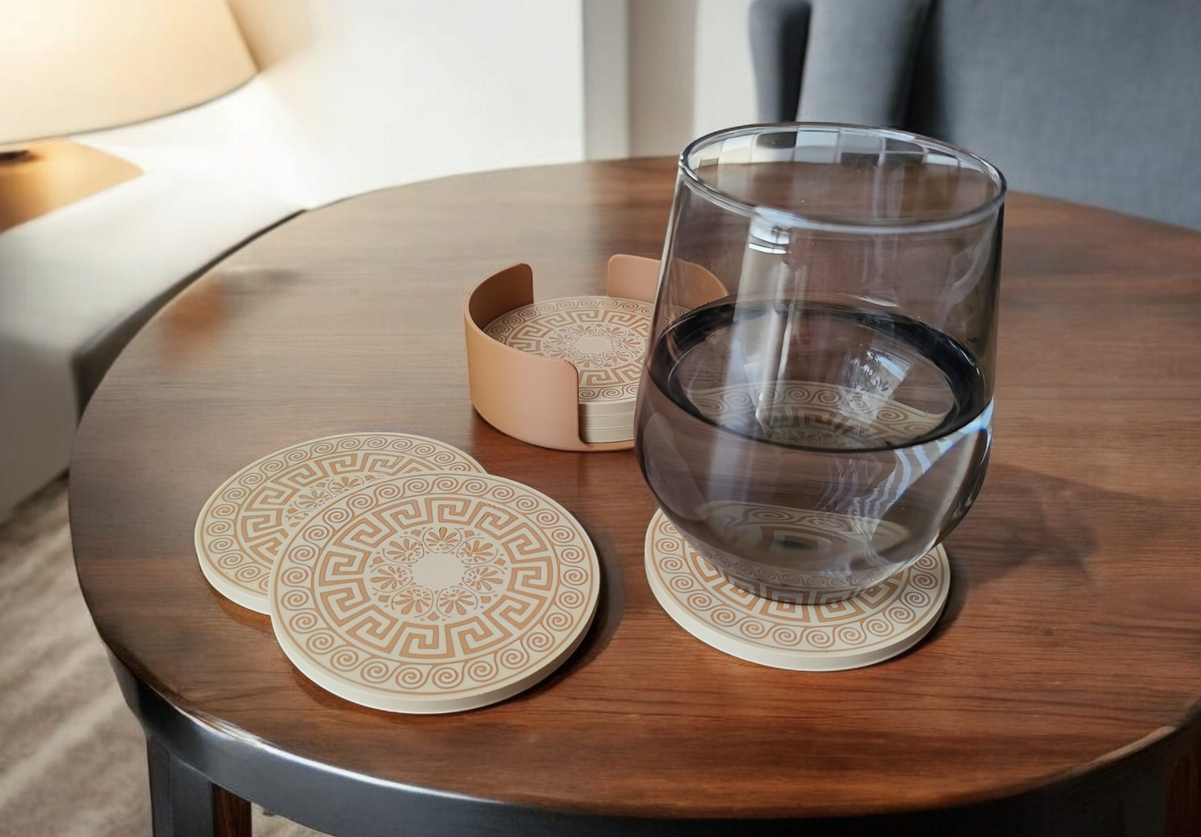 Greek Design Coaster Set – commercial STL model for 3D printing by Deltaprints