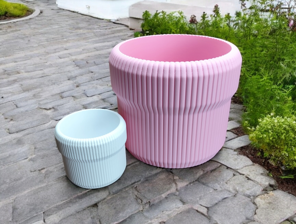 Modern Ribbed Plant Pot „Venlo“ commercial STL file Plants & Planters by Deltaprints