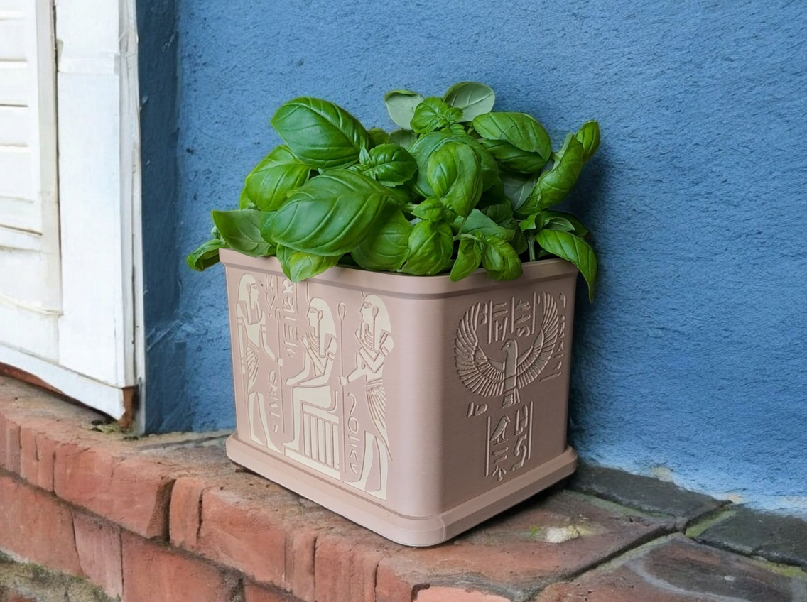 Ancient Egypt Shrine Plantpot „King Tut“ commercial STL file Plants & Planters by Deltaprints