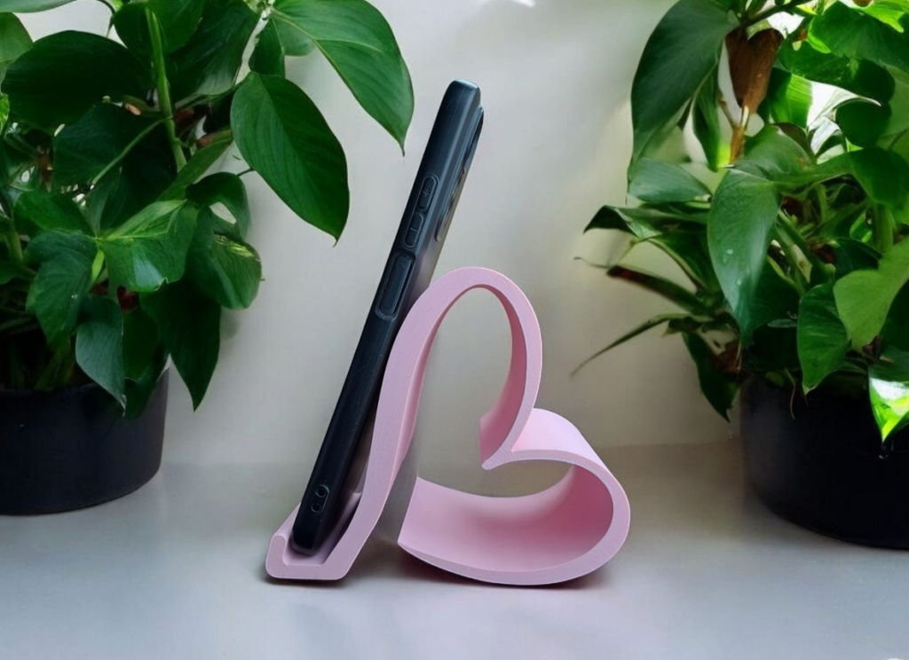 Smartphone holder „Valentine“ – commercial STL model for 3D printing by Deltaprints