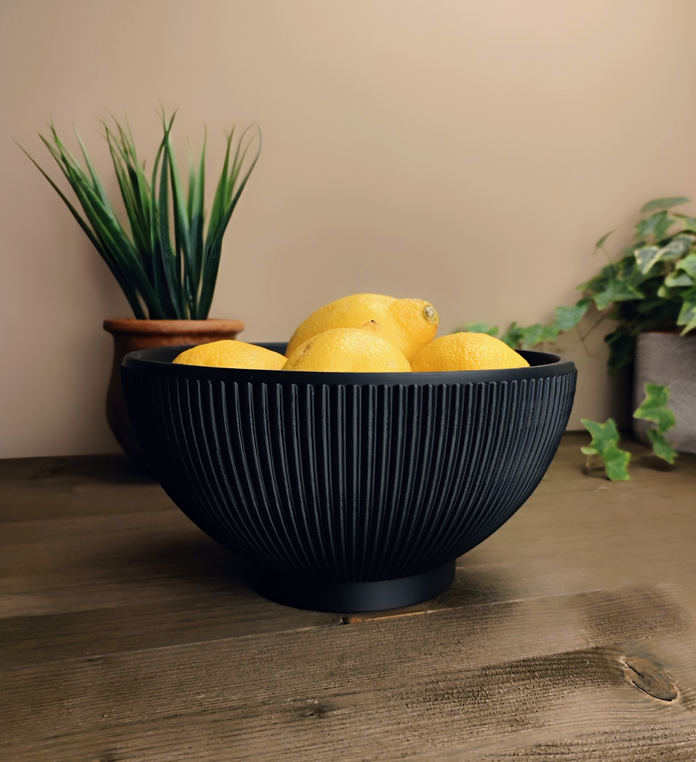 Ribbed Designer Bowl „Lemony Beauty“ – commercial STL model for 3D printing by Deltaprints