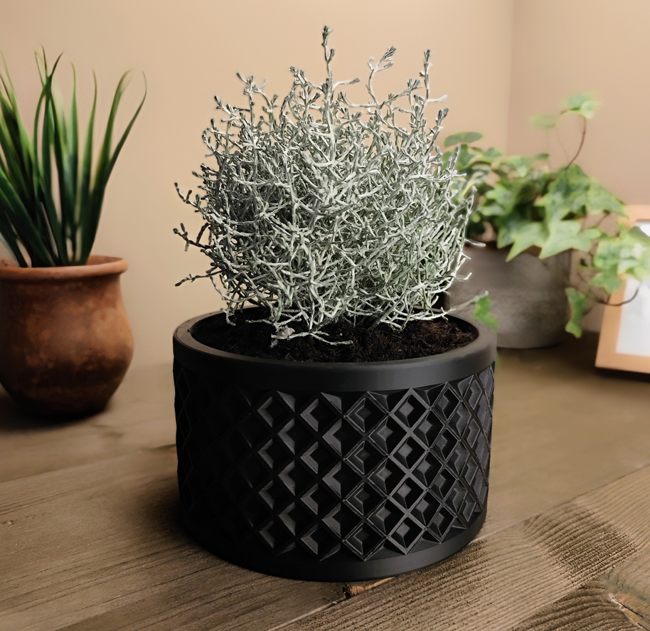 Design Plant Pot „Thousand squares“ – commercial STL model for 3D printing by Deltaprints