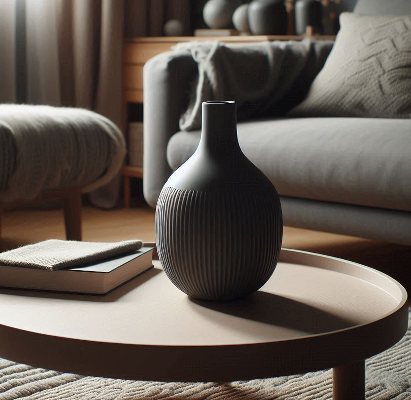 Design vase “Half ribbed” – commercial STL model for 3D printing by Deltaprints