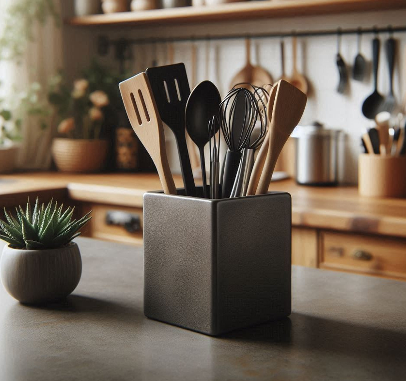 Minimalist Kitchen Utensil Holder – commercial STL model for 3D printing by Deltaprints