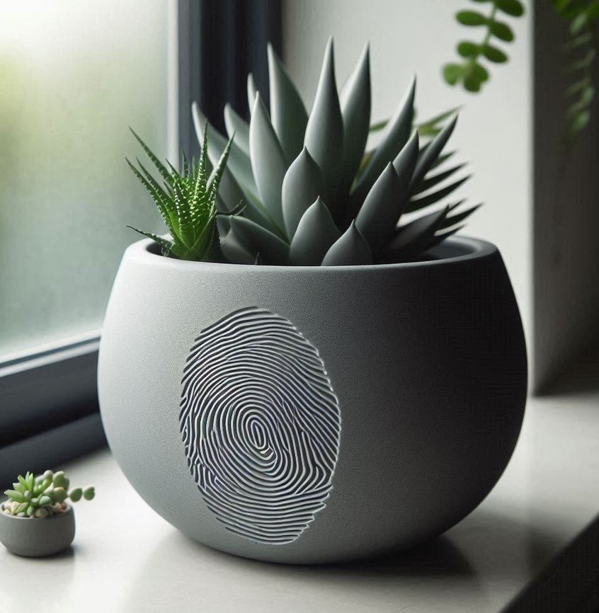 Modern design plant pot „crime scene“ – commercial STL model for 3D printing by Deltaprints