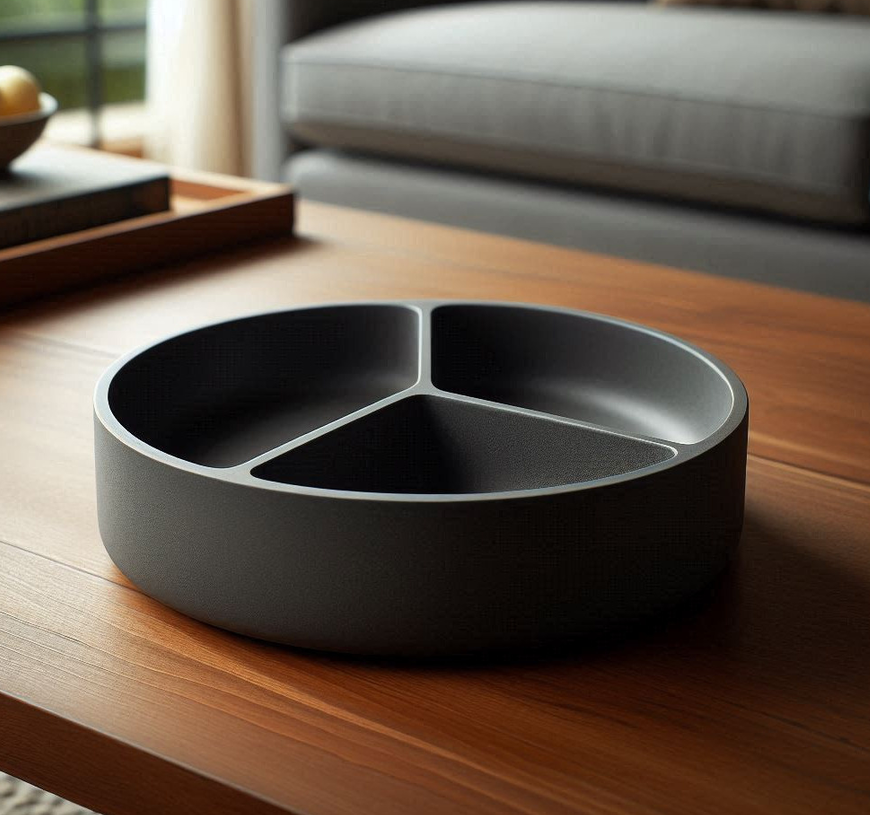 Design Snack Tray „Three Options“ – commercial STL model for 3D printing by Deltaprints