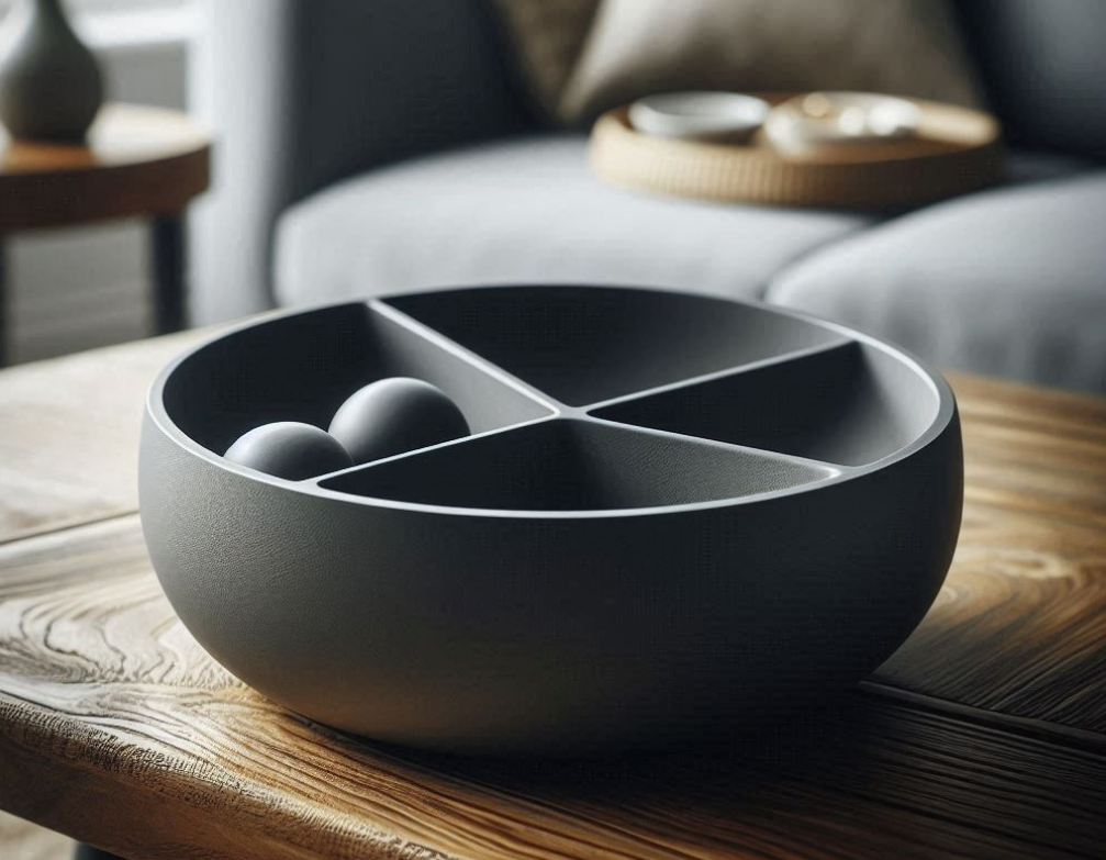 Design Snacks Bowl „Four Options“ – commercial STL model for 3D printing by Deltaprints