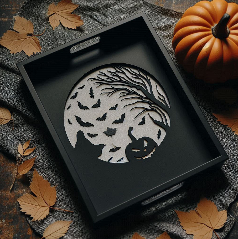 Halloween Candy Tray, Candy Caddy – commercial STL model for 3D printing by Deltaprints