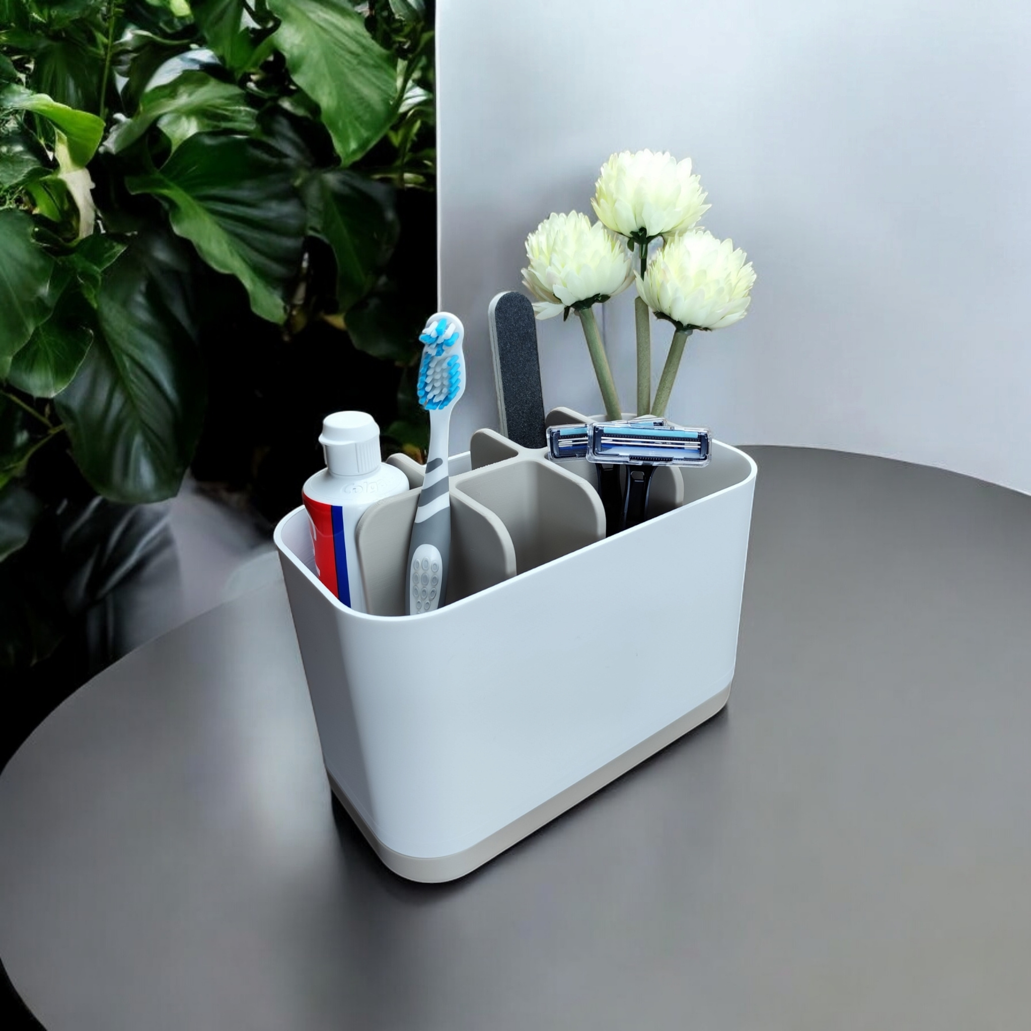 Modern Two-Tone Bathroom Organizer 3D print product image 4 by Deltaprints