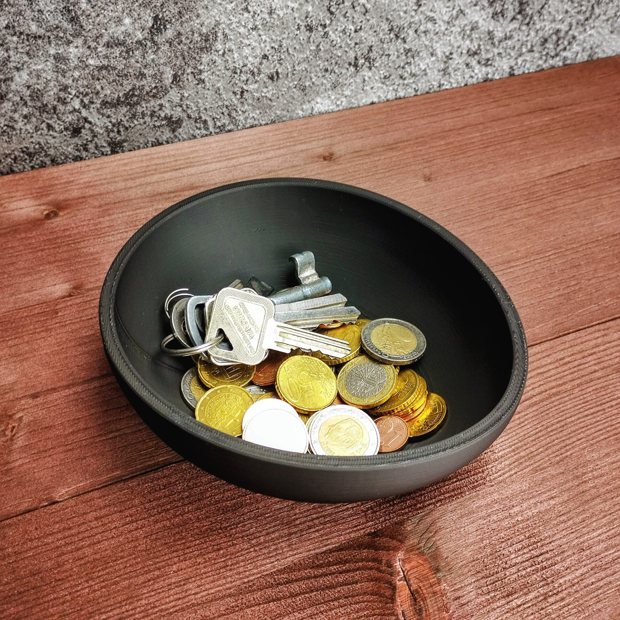 Key and Coin Catcher Bowl „Crooked Egg“ 3D print product image 3 by Deltaprints