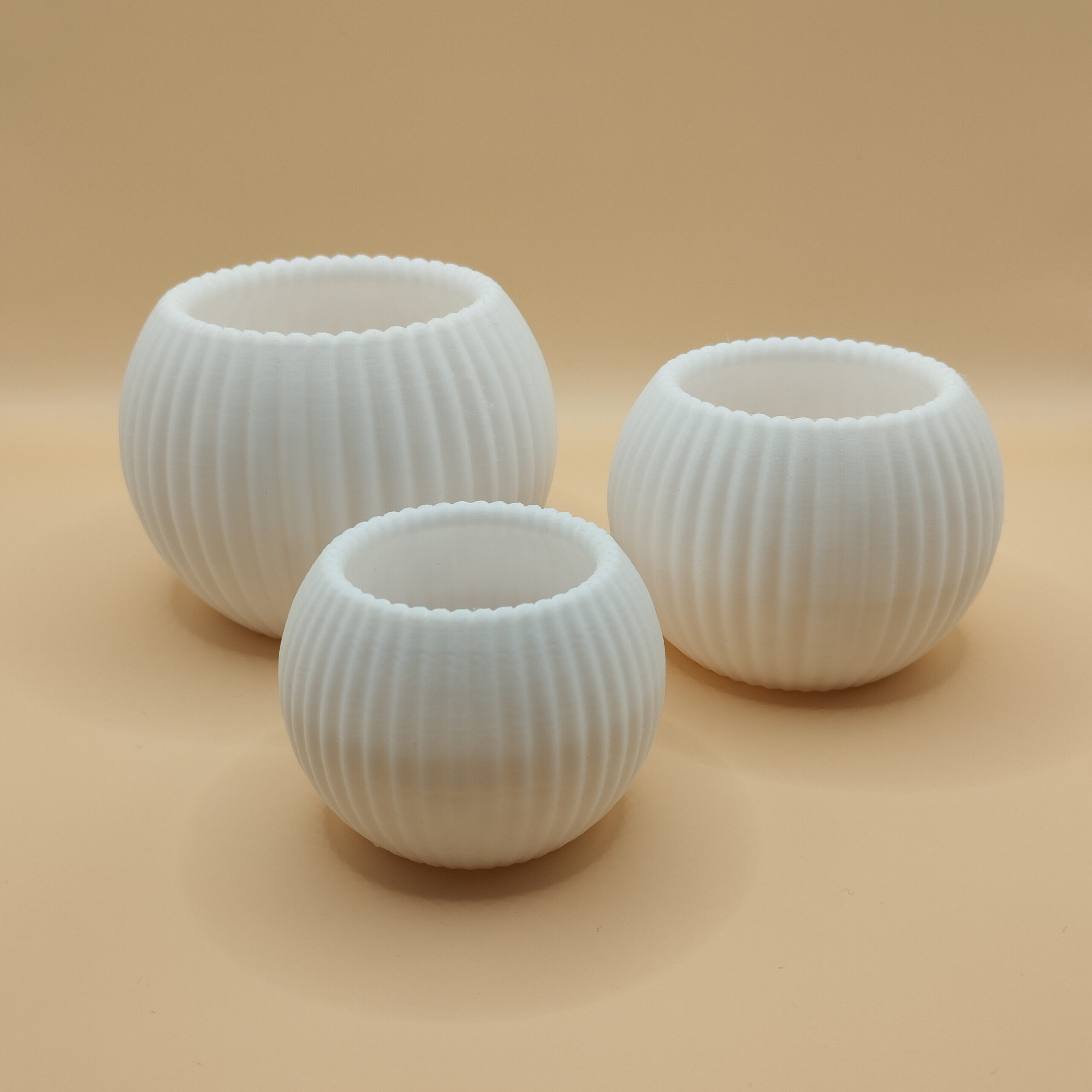 Modern Round Ribbed Candle, (LED) Tealight Holder 3D print product image 3 by Deltaprints