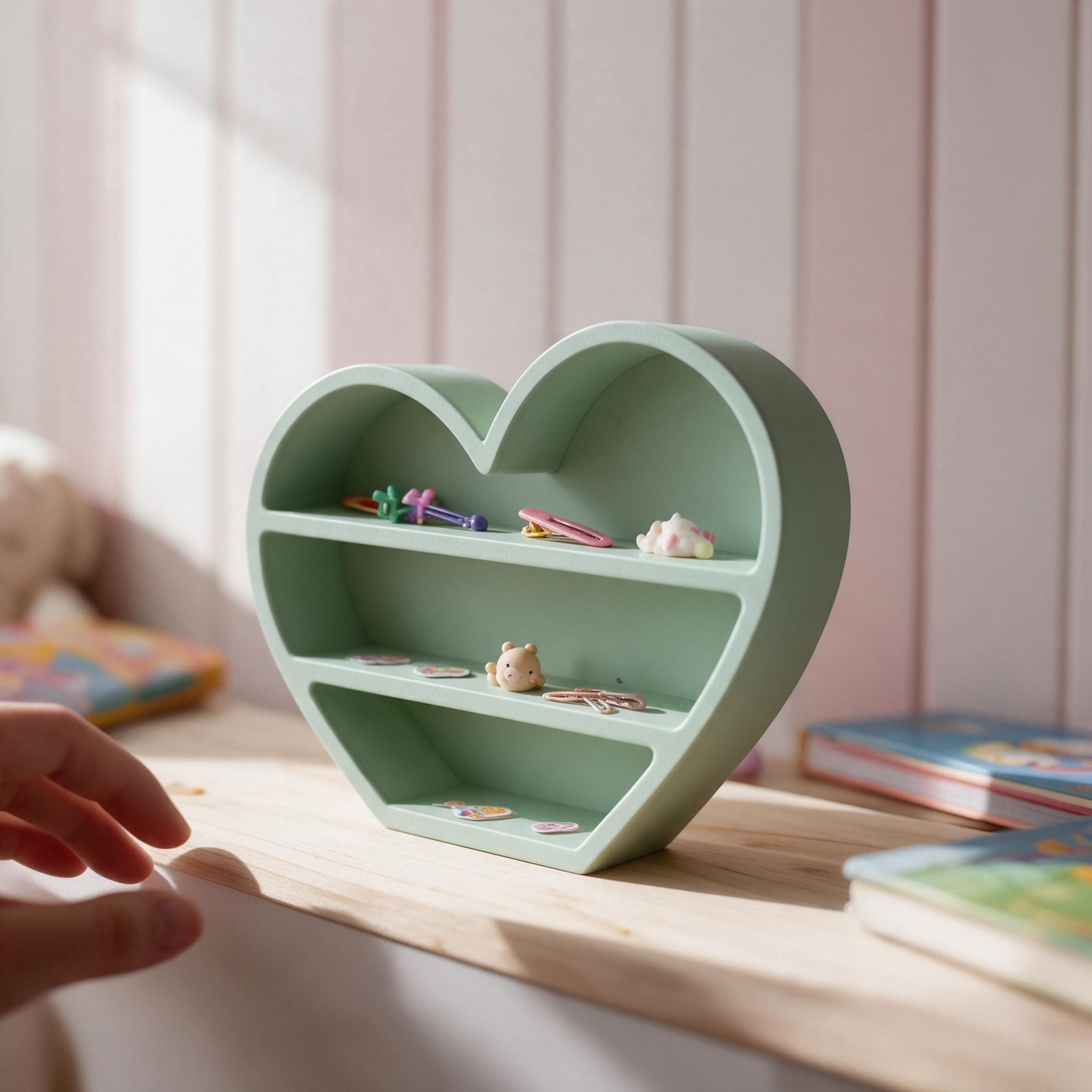 Freestanding heart-shaped shelf 3D print product image 3 by Deltaprints