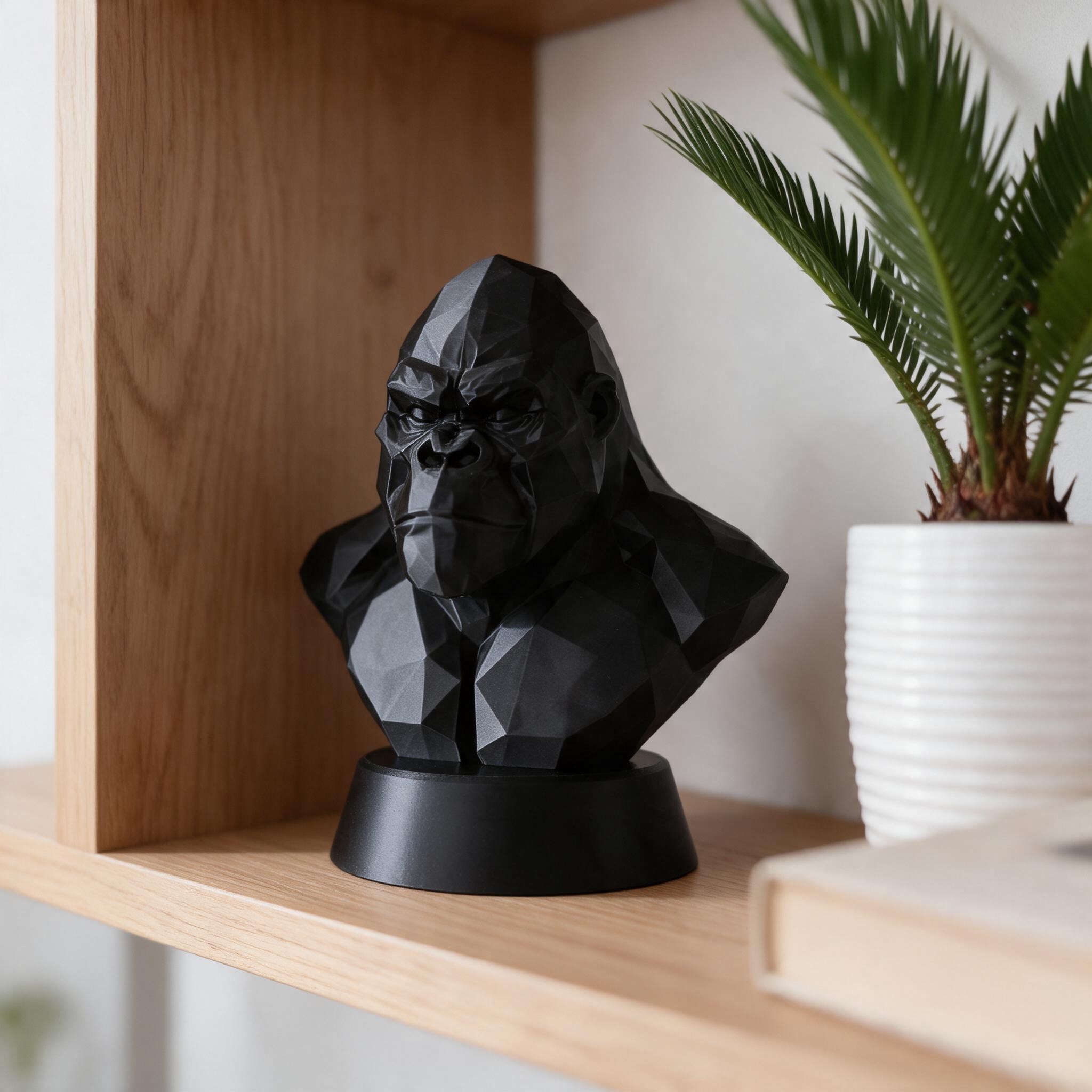 Low Poly King of the Jungle Bust – Kong 3D print product image 2 by Deltaprints