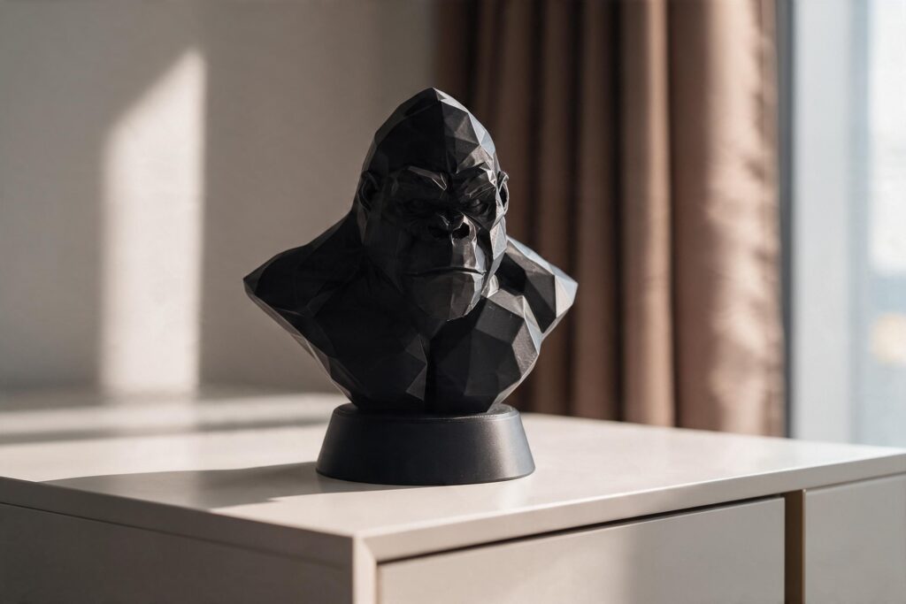 Low Poly King of the Jungle Bust – Kong – commercial STL model for 3D printing by Deltaprints