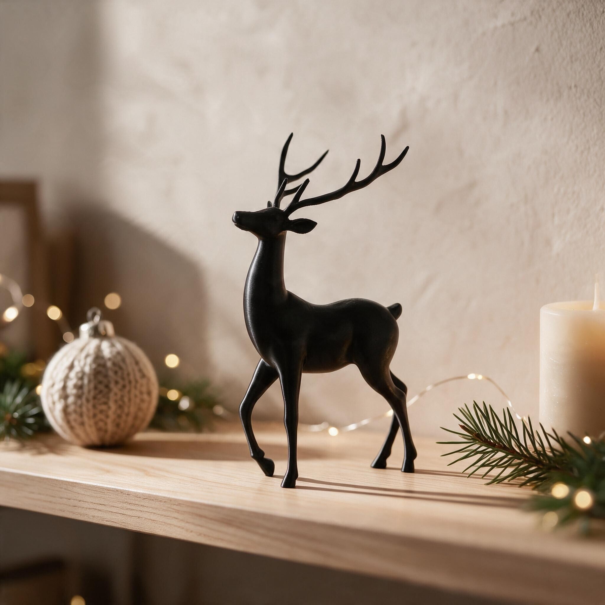 Elegant Minimalist Reindeer 3D print product image 4 by Deltaprints