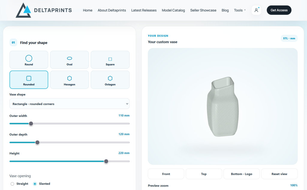 Deltaprints Vase Designer