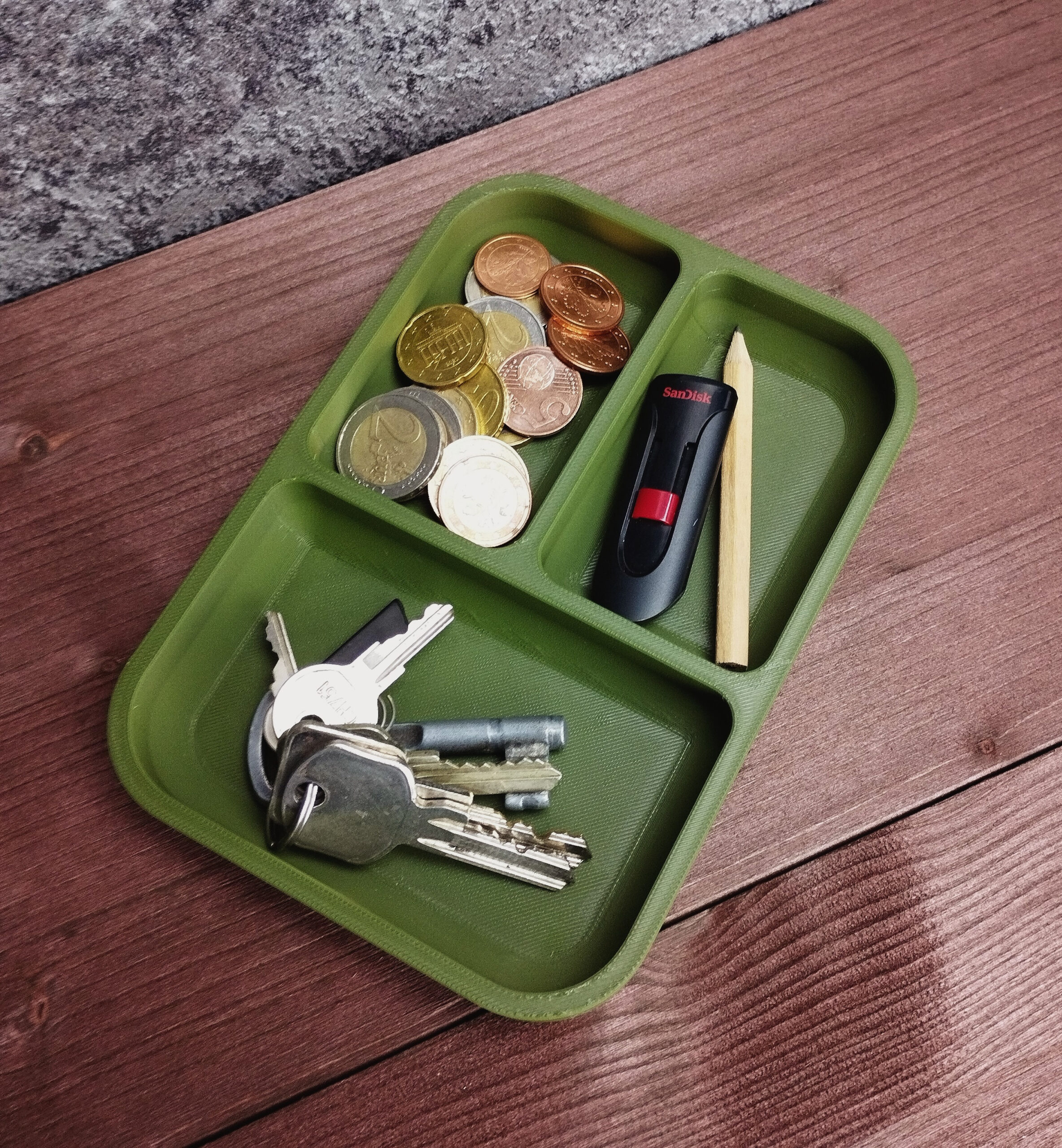 Modern Key and Coin Tray „Army Boy II“ 3D print product image 2 by Deltaprints