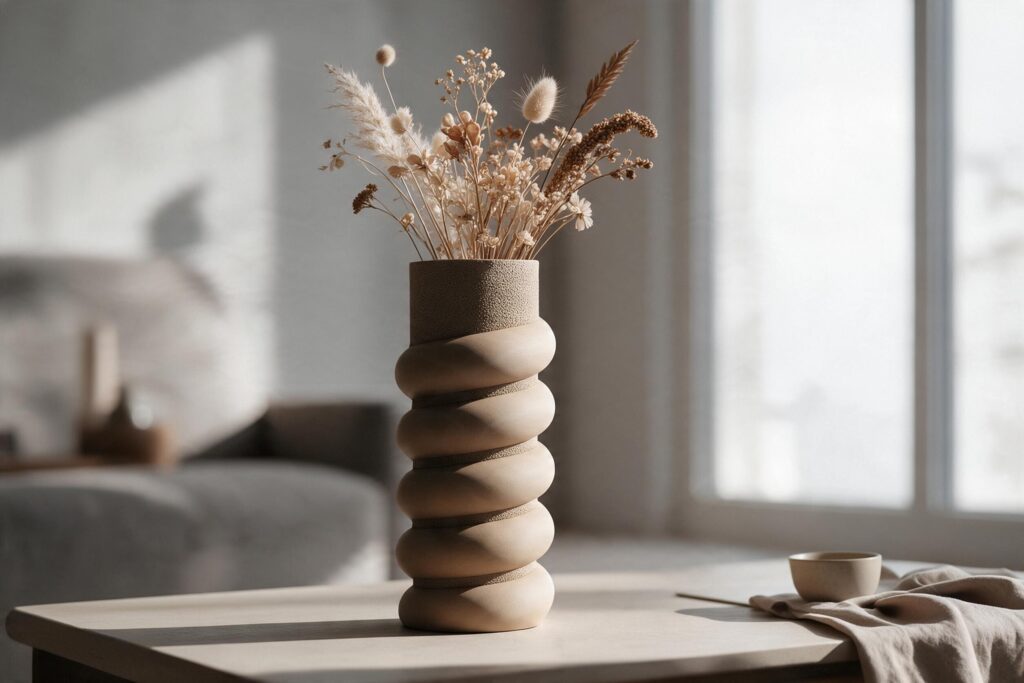 Textured Spiral Vase – commercial STL model for 3D printing by Deltaprints