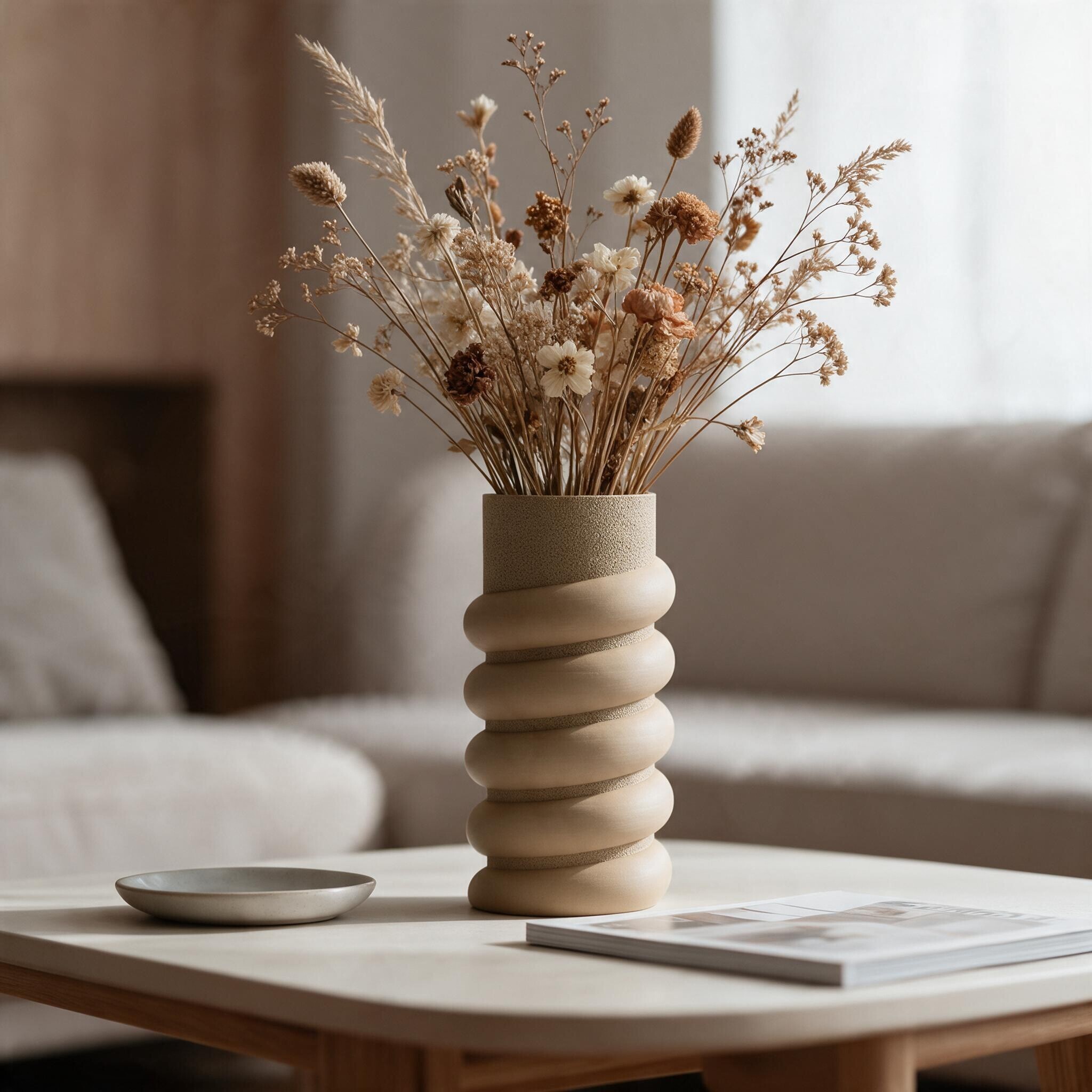 Textured Spiral Vase 3D print product image 4 by Deltaprints