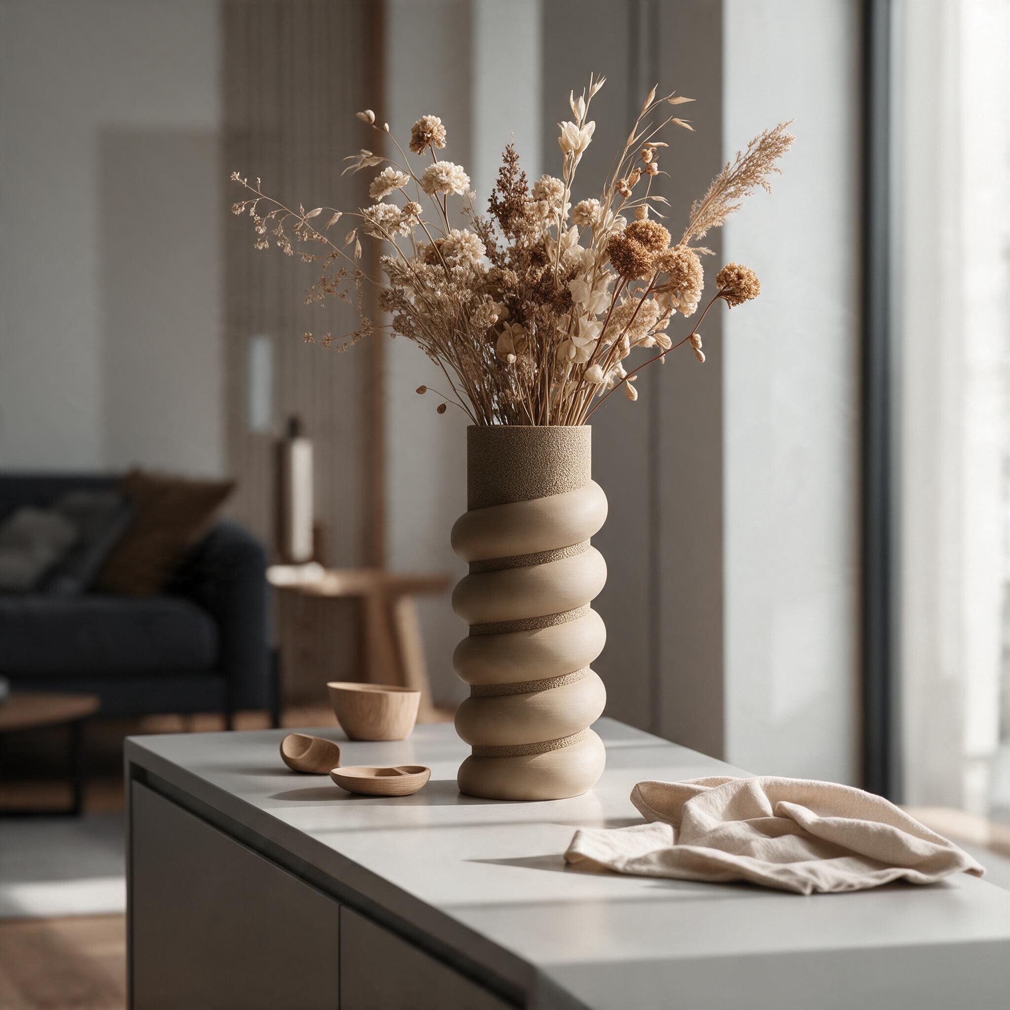 Textured Spiral Vase 3D print product image 3 by Deltaprints