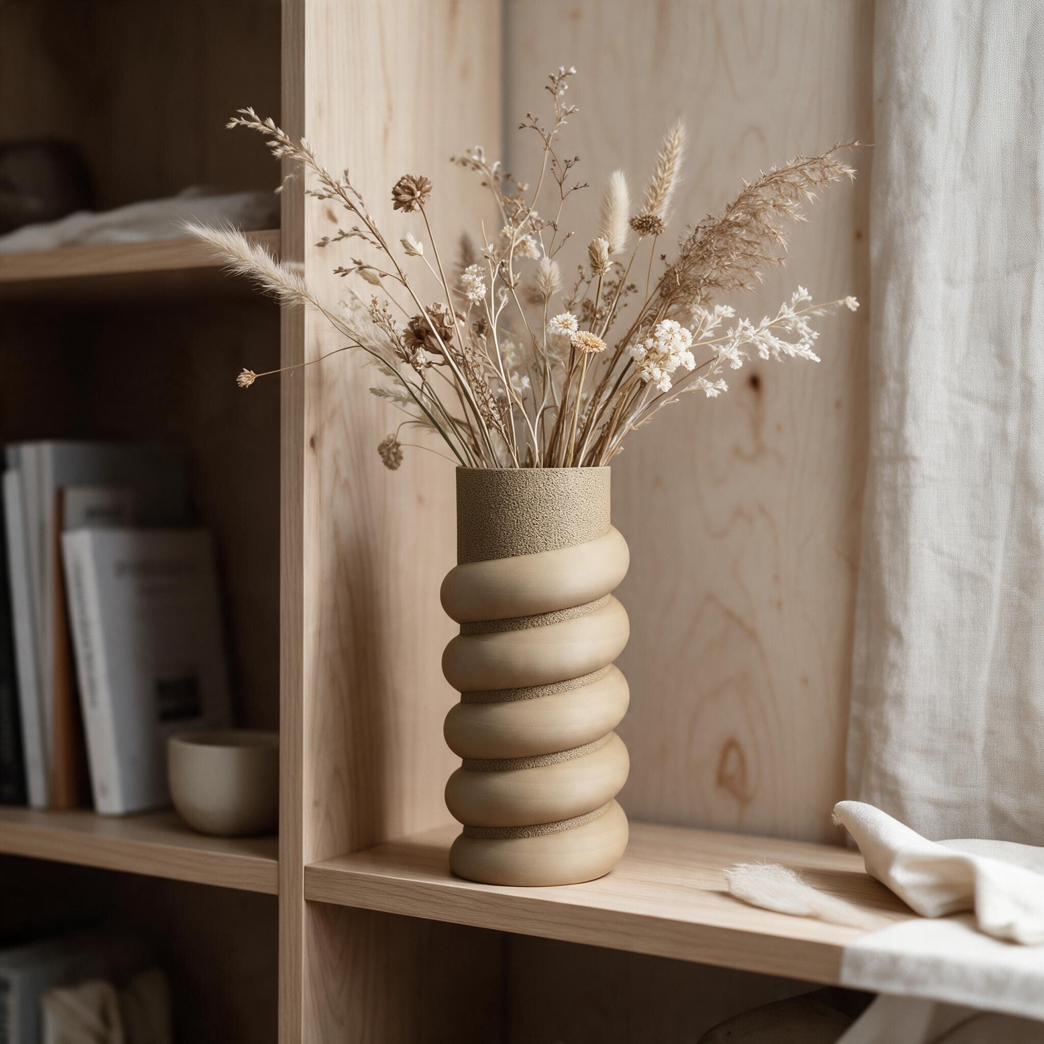 Textured Spiral Vase 3D print product image 2 by Deltaprints