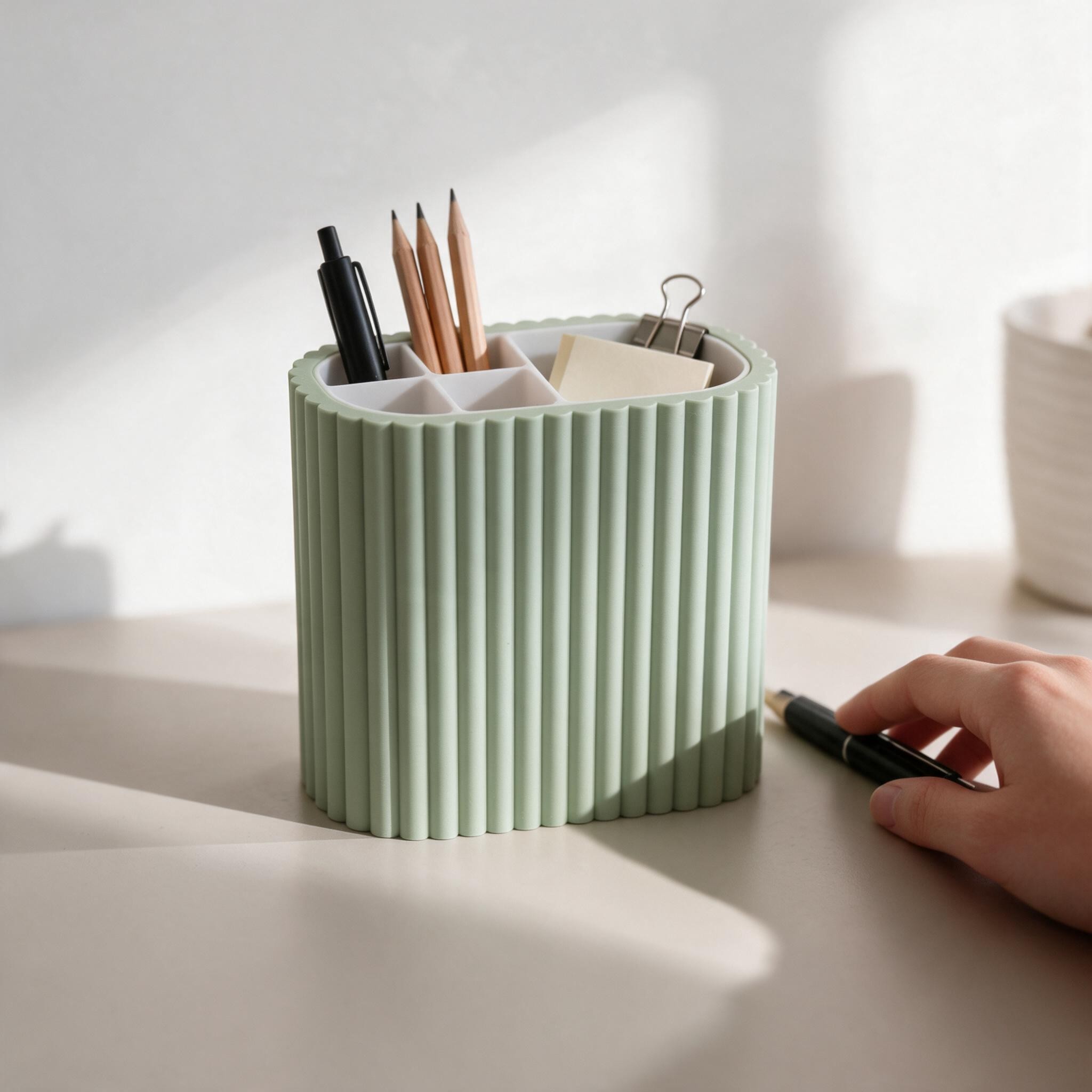 Ribbed toothbrush organizer with separate insert 3D print product image 4 by Deltaprints
